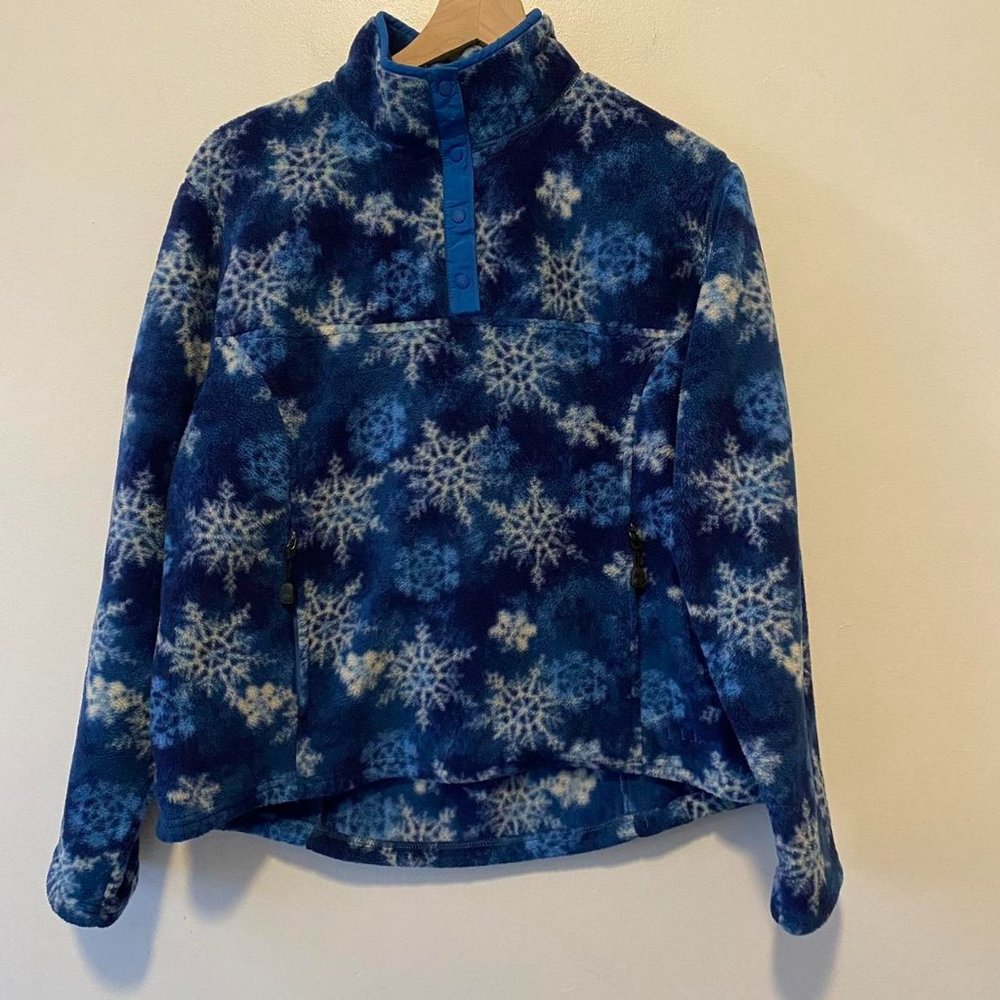 L.L. Bean Snap T Pullover - Snowflakes